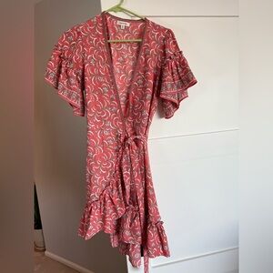 Max Studio coral wrap dress XS